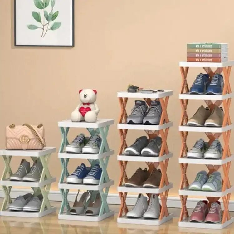 Shoe Rack 5-Layer Stackable Shoe Storage Rack for Entryway and Bedroom