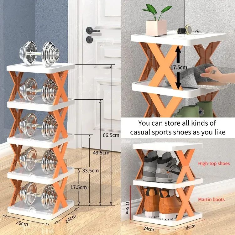 Shoe Rack 5-Layer Stackable Shoe Storage Rack for Entryway and Bedroom